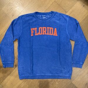 Pressbox Blue‎ Ribbed Corduroy Tee with Orange Chest Print